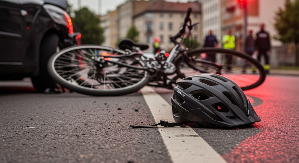 Młodzi rowerzyści zdają egzamin na kartę rowerową pod okiem policjantki i egzaminatora w Łodzi