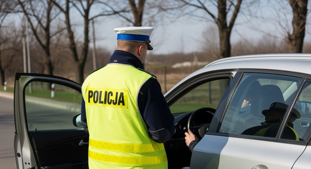 Nocna interwencja: Policja zatrzymuje pijanego kierowcę bez uprawnień w Łasku