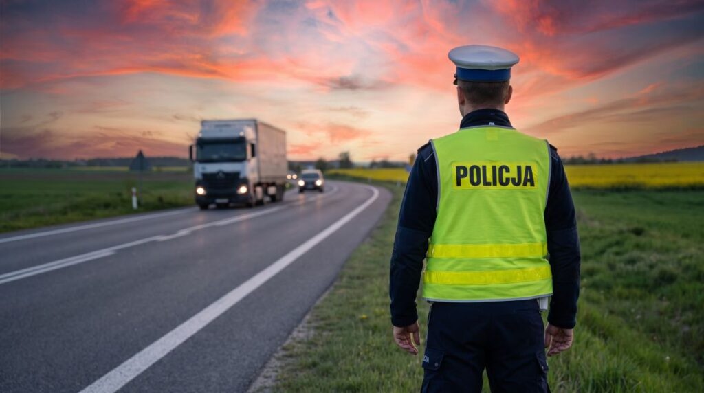Policja z drona monitoruje bezpieczeństwo na autostradzie A2
