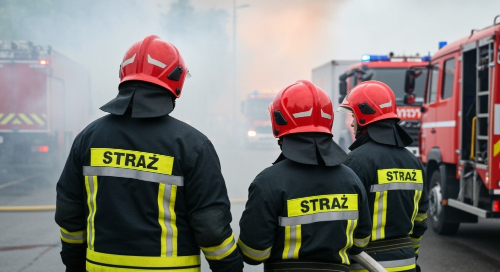 Policjant w akcji: uratował kobietę z płonącego budynku w Żychlinie